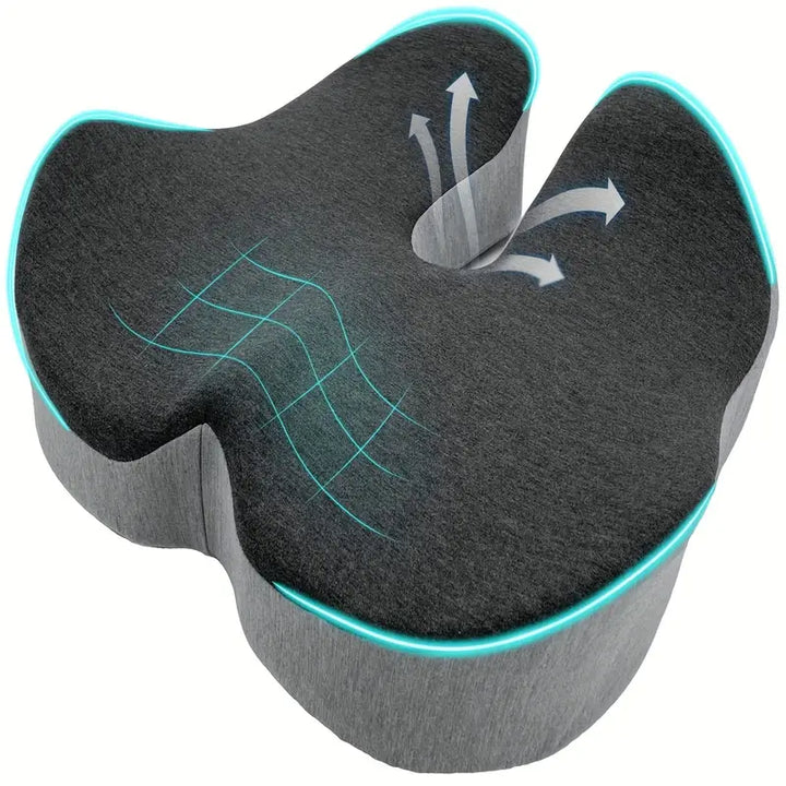Coussin mémoire de forme haute densité pour chaise de bureau. Améliore posture, réduit douleurs dos. Confort ergonomique.