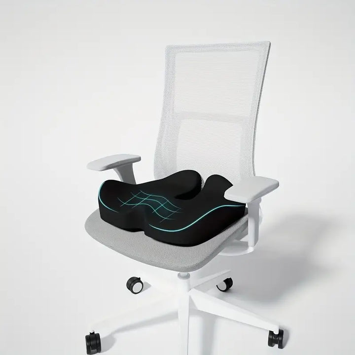 Coussin de chaise ergonomique, parfait pour bureau et télétravail. Confort supérieur et soutien dos. Mousse mémoire.