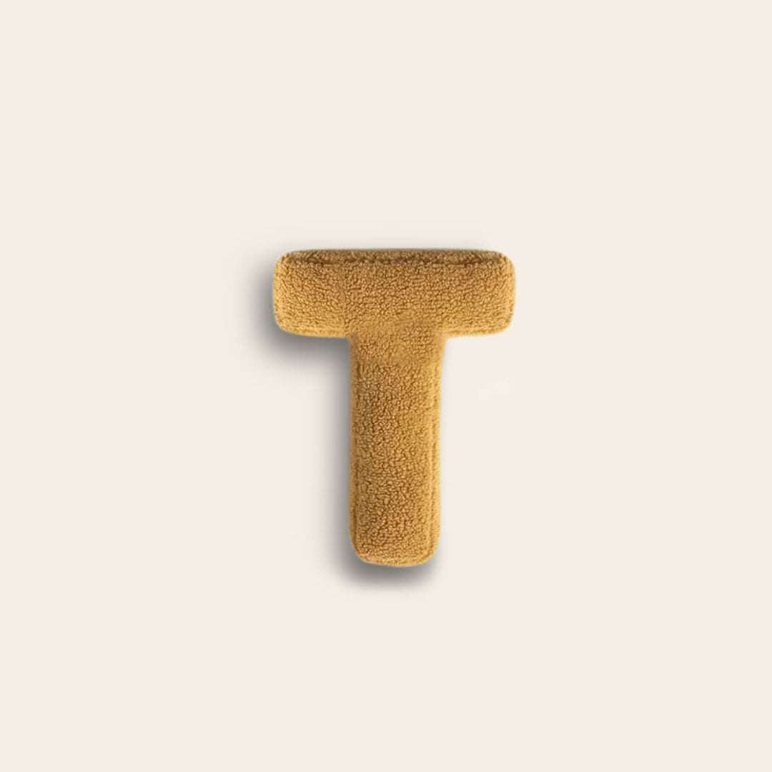 Coussin décoratif T, personnalisé pour canapé, lit d'enfant ou chambre.