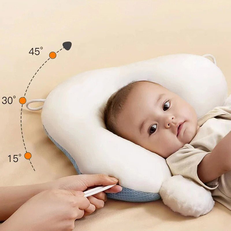 Coussin bébé ergonomique pour sommeil, soutien optimal, prévient tête plate et reflux, essentiel 0-12 mois.