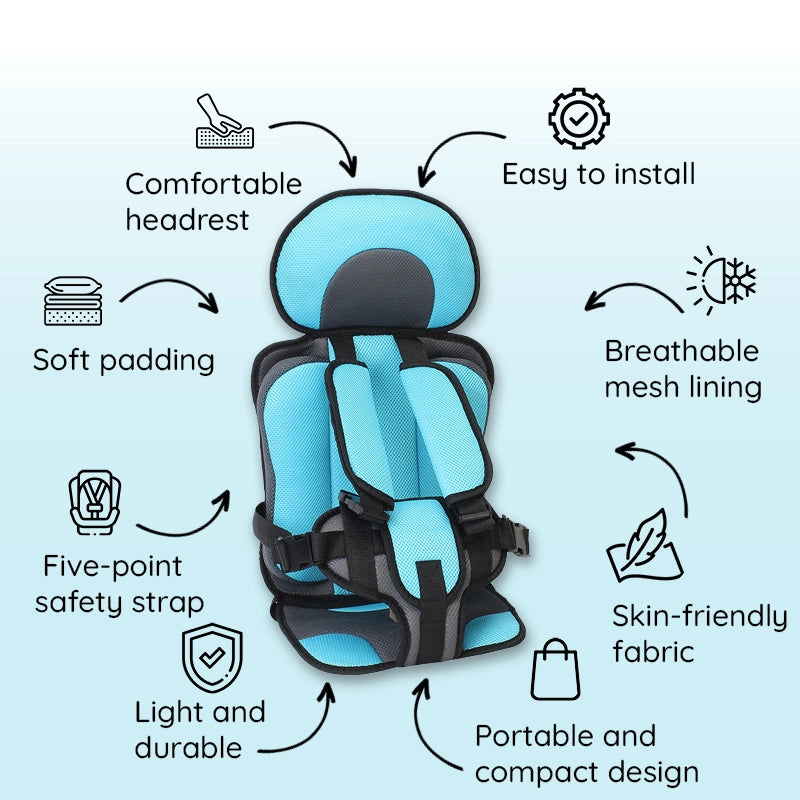 Accessoire sécurité et confort: coussin siège auto enfant, protection essentielle pour le voyage en famille.