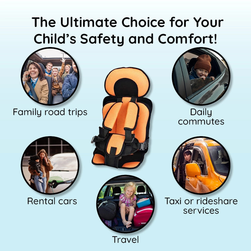 Coussin de protection de siège auto enfant avec fixation antidérapante, hygiénique et sûr pour les passagers.
