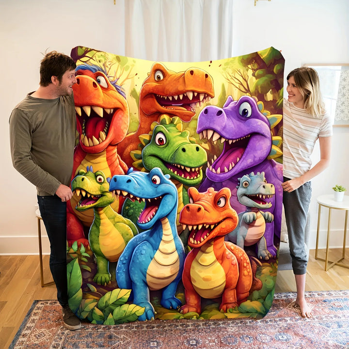 Couverture bébé dinosaure ultra douce, flanelle chaude multicolore. Parfait cadeau enfant.