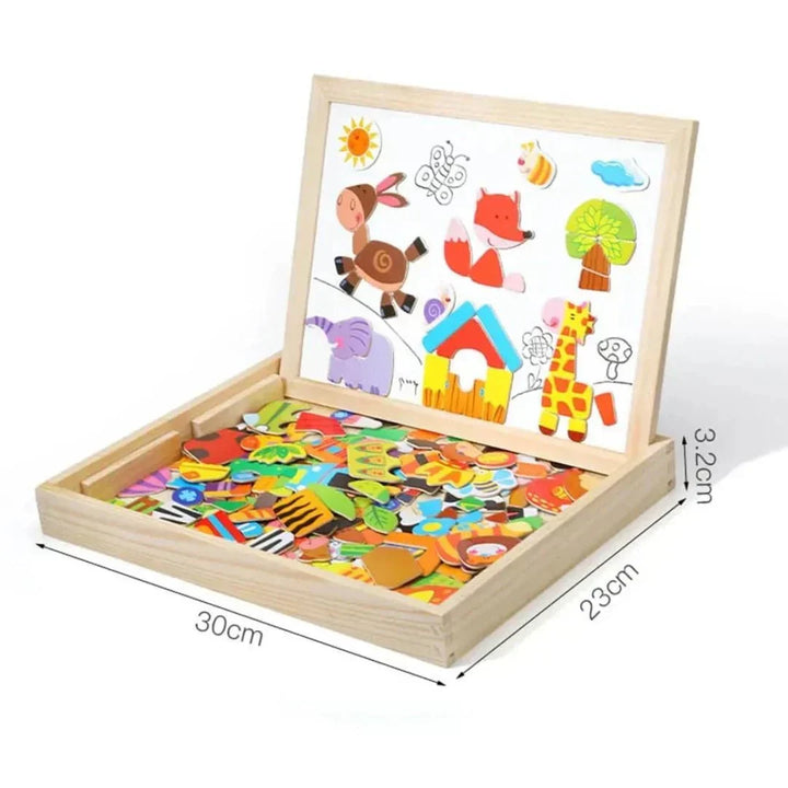 Tableau magnétique et ardoise double face pour enfants, parfait pour le dessin, l'apprentissage et le jeu créatif.