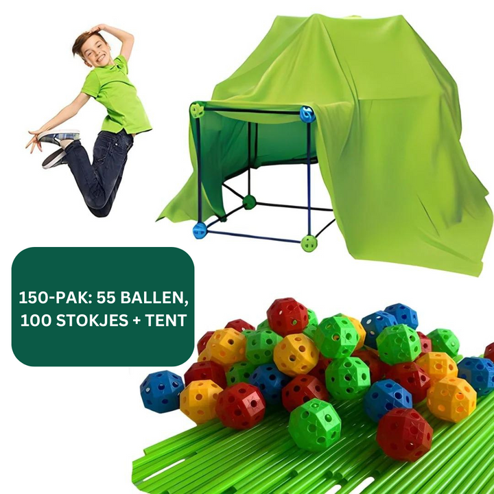 Tente de jeu durable pour enfants, idéale pour fort intérieur ou extérieur. Kit de construction créatif.