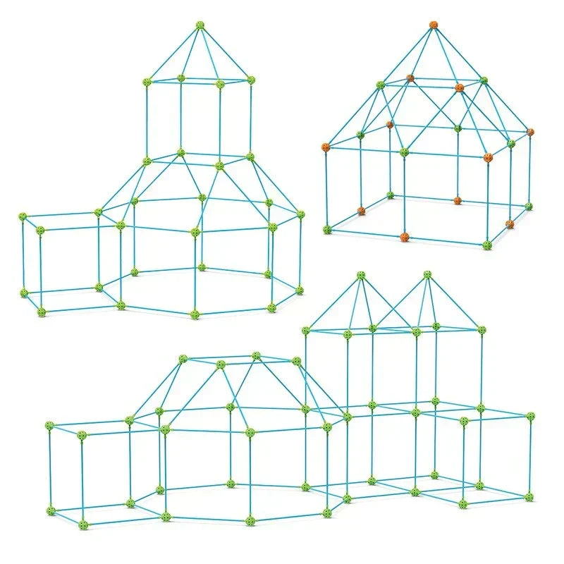 Tente de jeu éducative pour enfants. Fort créatif stimulant l'apprentissage, l'imagination et la construction durable.