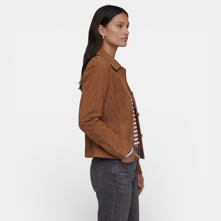 Veste femme Tabitha polyvalente et ultra confortable brun, style décontracté chic pour toute occasion mode.
