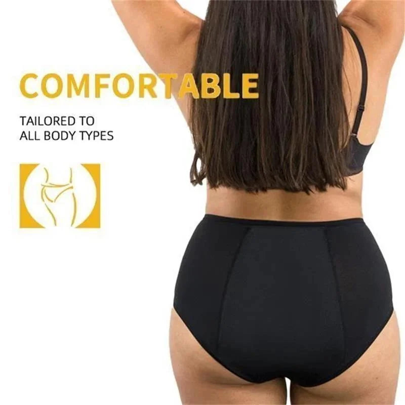 Lingerie féminine réutilisable, culotte taille haute douce pour une hygiène menstruelle confortable et sûre.