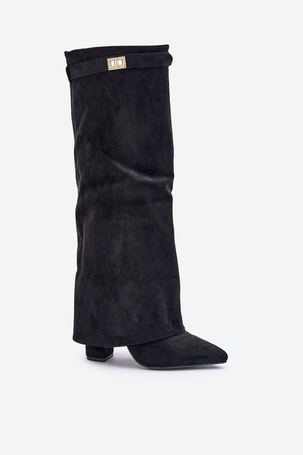 Bottes noires Apollonia pour femme, élégantes et chic, hauteur genou, idéales pour un style automnal.