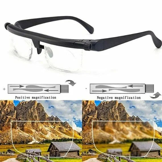Lunettes de vision innovantes, réglables pour près/loin. Adaptées à tous les besoins optiques, durables.