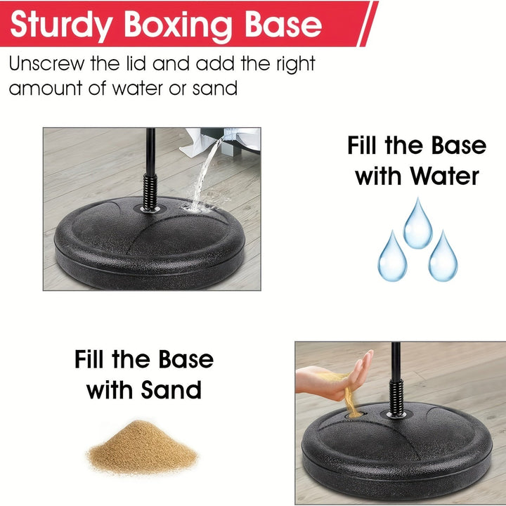 Ensemble de boxe junior réglable en hauteur, avec sac de frappe et gants, stimulant l'activité et le fitness.