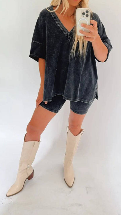 Dam Oversized T-shirt & Shorts Set - Sommarset