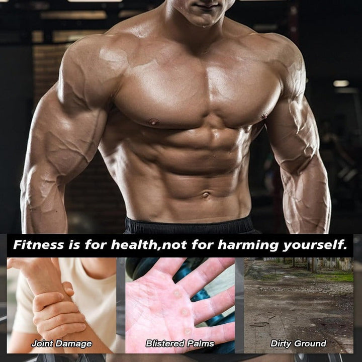 Athlète réalisant des pompes sur barres parallèles en bois pour entraînement poids du corps et fitness.