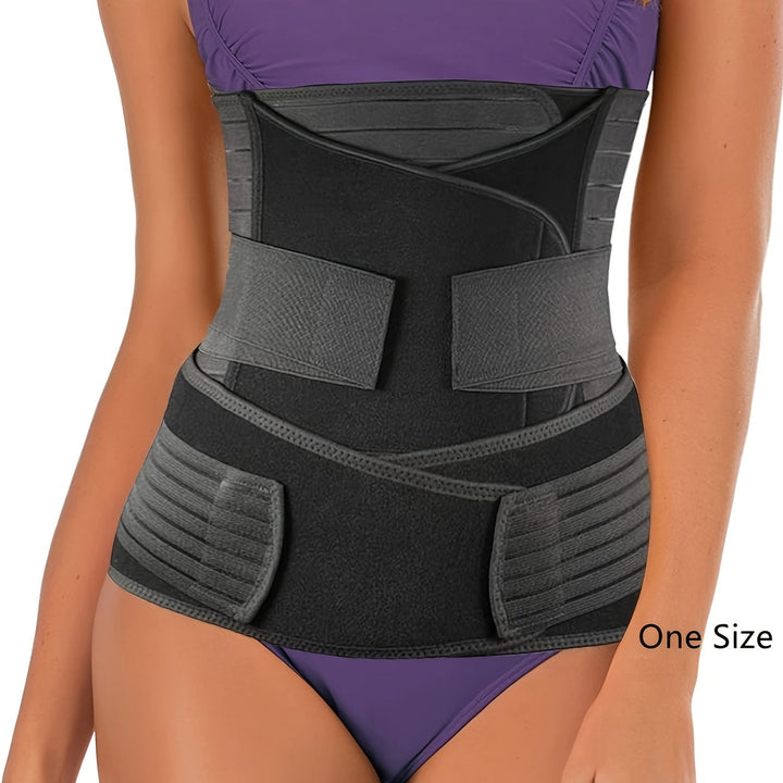 Ceinture post accouchement 3-en-1 pour ventre plat, taille réglable, soutien optimal après la maternité. Confort femmes.