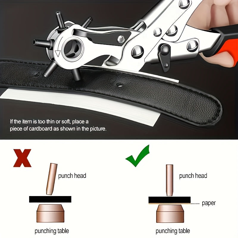 Perforateur de ceinture ProPunch, robuste et polyvalent pour tous vos projets cuir.
