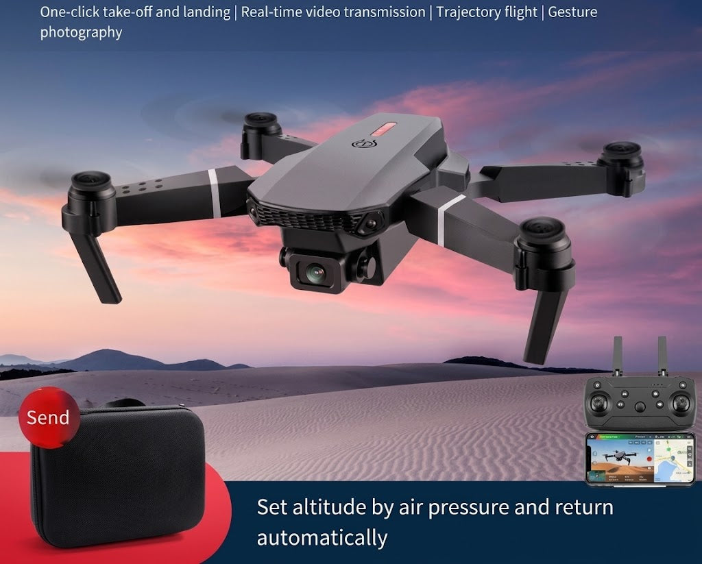 Drone AeroPrisma 6K HD double caméra, idéal pour photographie aérienne et vidéo de haute qualité. Pliable avec GPS.