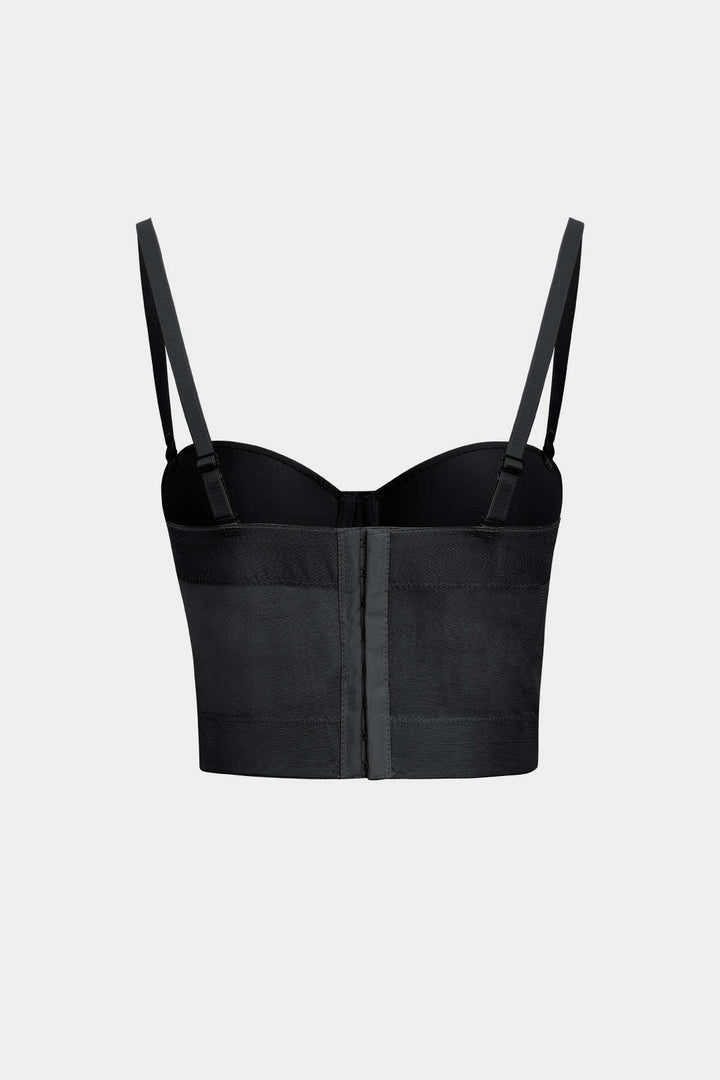 Élégant bustier transparent pour femme, ajusté, avec armatures, idéal pour la mode soirée.