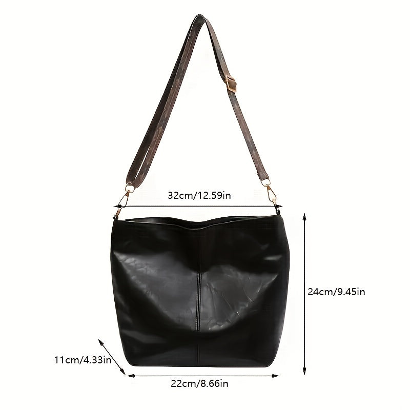Élégant sac bandoulière géométrique pour femme, style rétro, spacieux et pratique.