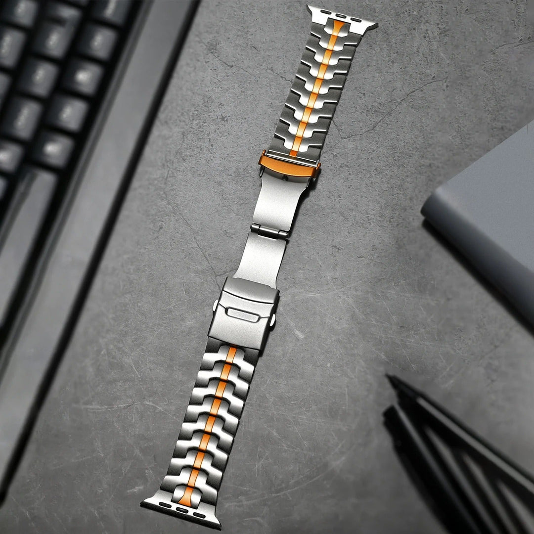 Bracelet de montre de luxe en titane, accessoire unisexe stylé et résistant à l'usure.