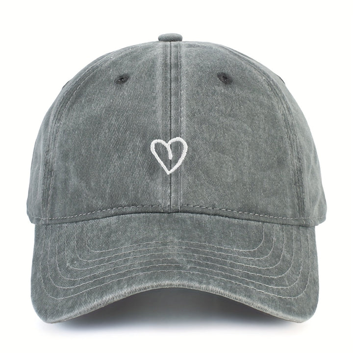 Casquette vintage ajustable pour femme, coton brodé HeartBeat. Confort décontracté, look mode.