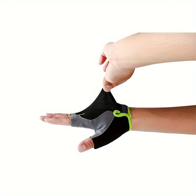 Paire de gants respirants mi-doigts pour hommes et femmes, idéaux sports plein air.