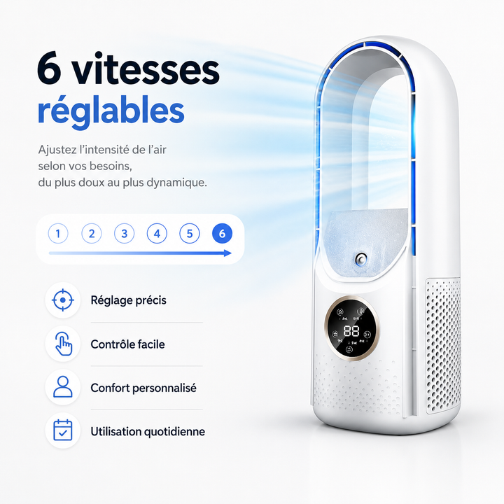 Climatiseur compact et stylé, offrant air purifié et frais où que vous soyez.