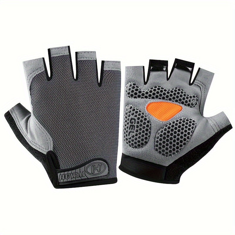 Gants sport légers unisexe demi-doigts pour cyclisme et randonnée en extérieur.