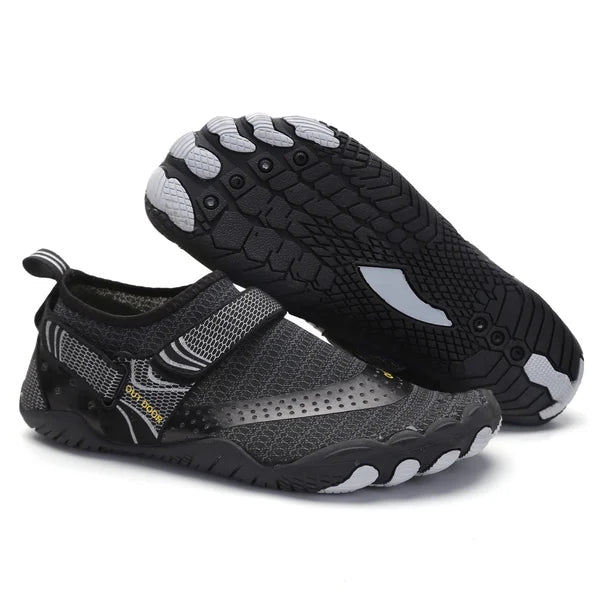 Chaussures aquatiques unisexe à semelle zéro drop, confortables et flexibles, parfaites pour la marche et sports nautiques.