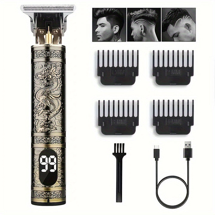 Tondeuse rechargeable sans fil pour hommes. Précision ultime pour la barbe et les cheveux. Toilettage professionnel.