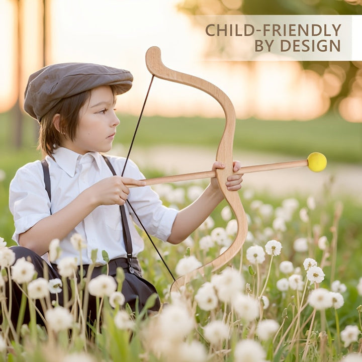 Arc junior ergonomique pour enfants, idéal pour le tir à l'arc débutant. Jeu d'aventure sûr.