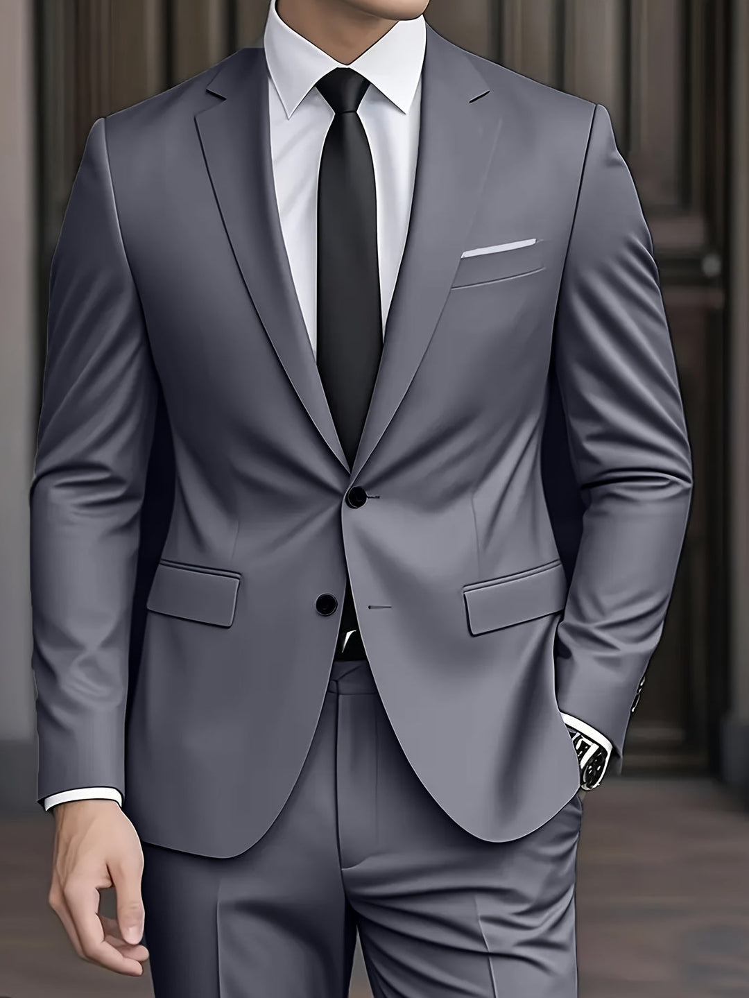 Costume homme mariage slim fit, noir, style moderne et raffiné pour le grand jour.