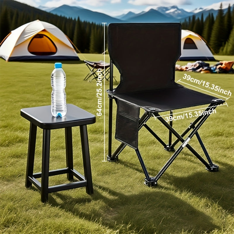 Ensemble de salle à manger extérieur pliable, 4 chaises et 1 table pour jardin, camping ou événements en plein air.