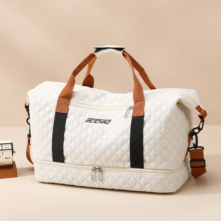 Sac de sport unisexe élégant avec grande capacité et bandoulière ajustable, idéal pour le voyage et le gym.