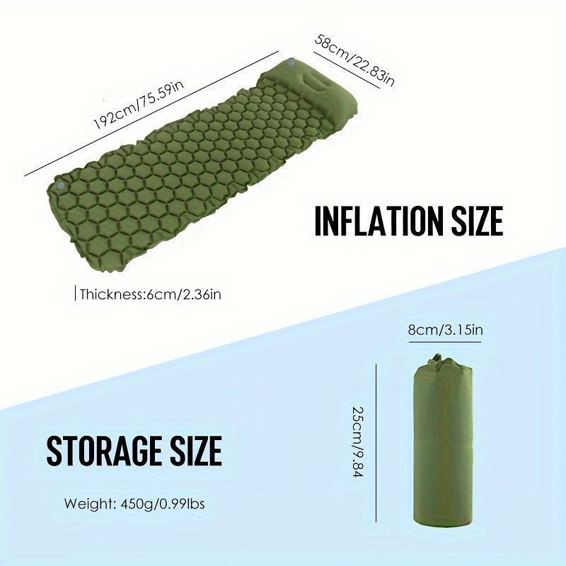 Matelas de camping TrailComfort gonflé, offrant confort et isolation pour bivouac et aventure outdoor.
