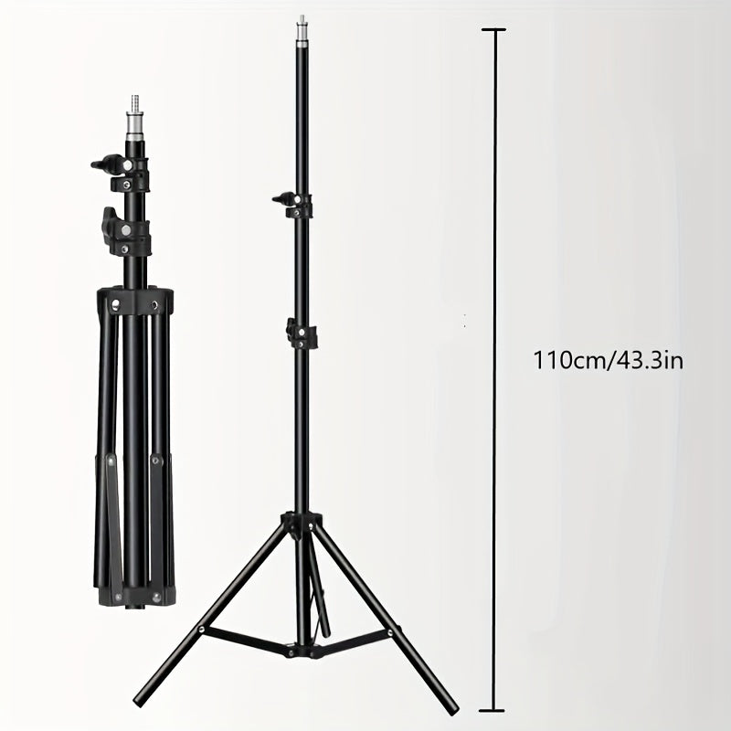 Kit trépied-lampe de studio professionnel pour des vidéos et photos parfaitement éclairées. Équipement réglable.