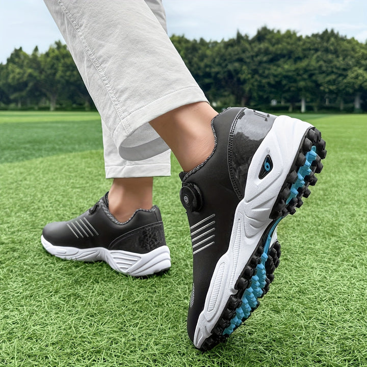 Chaussures de golf durables pour hommes, légères et confortables, avec système de réglage rotatif pour une longue durée.