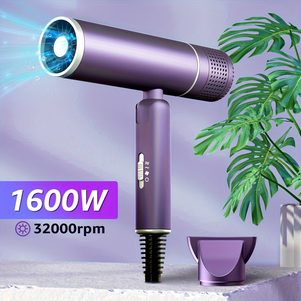 Sèche-cheveux ionique silencieux, design élégant, pour coiffage professionnel anti-frisottis et brillance.