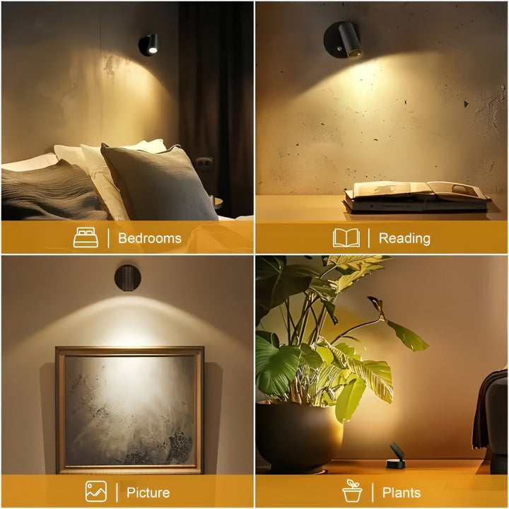 Projecteur LED rechargeable pour éclairage d'accentuation et mise en valeur d'objets.