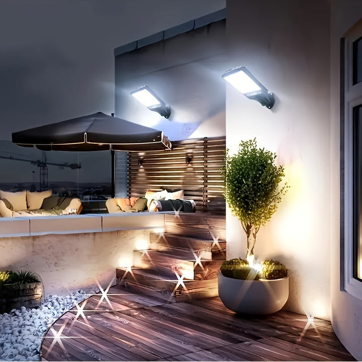 Lampe solaire OpulentRay, éclairage extérieur LED avec détecteur de mouvement pour jardin/allée.