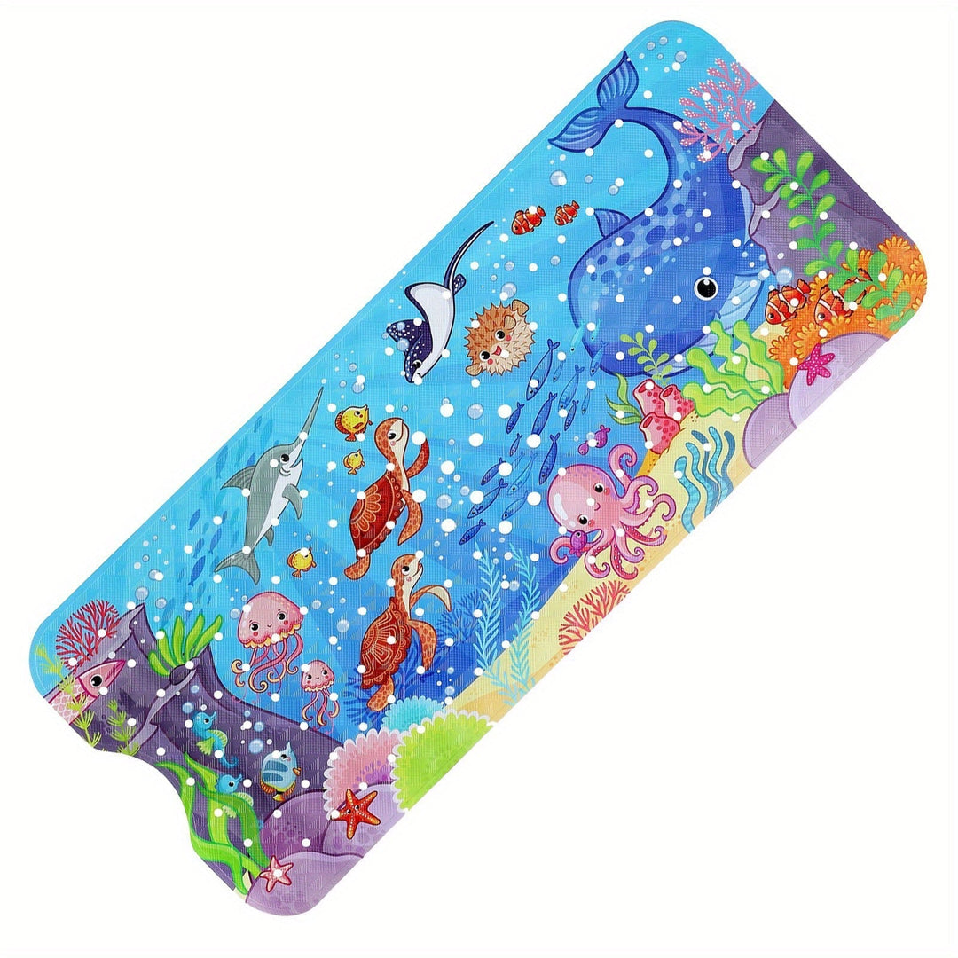 Tapis de bain antidérapant extra long en caoutchouc, durable et hygiénique, lavable facilement en machine.