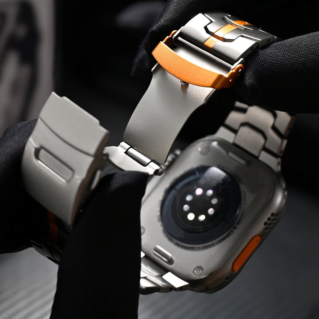 Élégant bracelet de montre unisexe en titane, accessoire de luxe moderne et confortable.