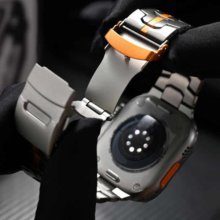 Élégant bracelet de montre unisexe en titane, accessoire de luxe moderne et confortable.