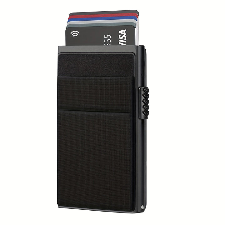 Porte-cartes RFID sécurisé pour cartes bancaires et d'identité. Éjection rapide, protection contre piratage.