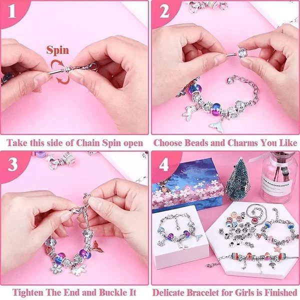 Bracelets personnalisés uniques, fabriqués avec le kit DIY pour filles, bijoux créatifs et tendance.