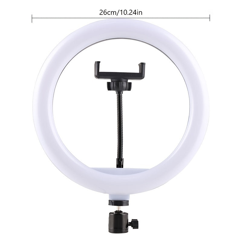 Kit anneau lumineux LED 10 pouces et trépied ajustable 55 cm pour photographie et vidéographie de qualité.