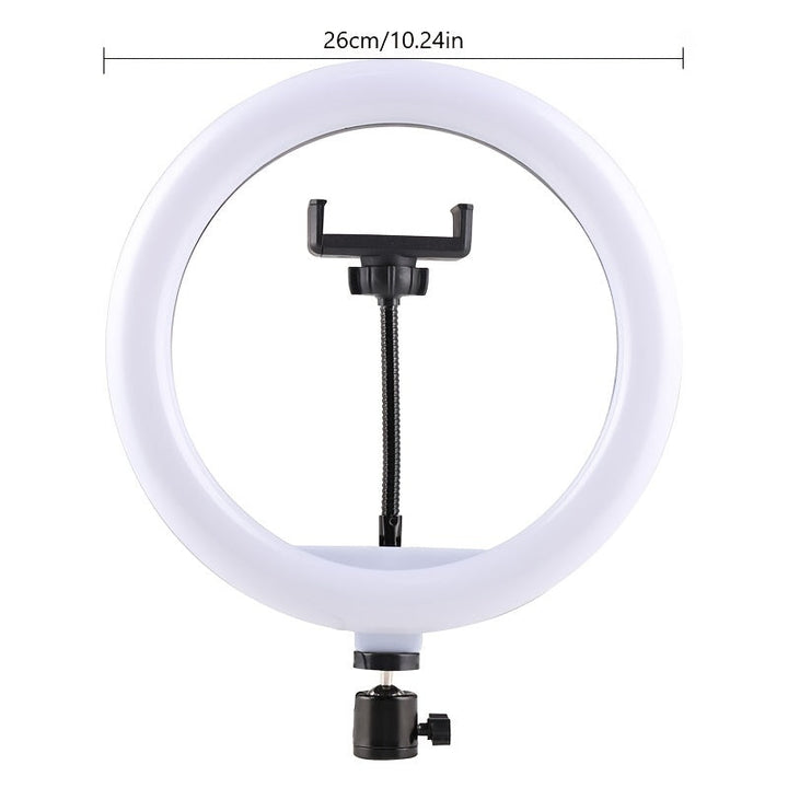 Kit anneau lumineux LED 10 pouces et trépied ajustable 55 cm pour photographie et vidéographie de qualité.