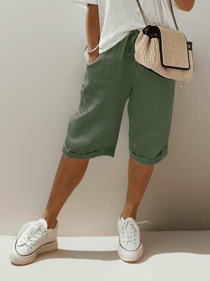 Lätta Linne Bermuda Shorts - Dam - Sommar