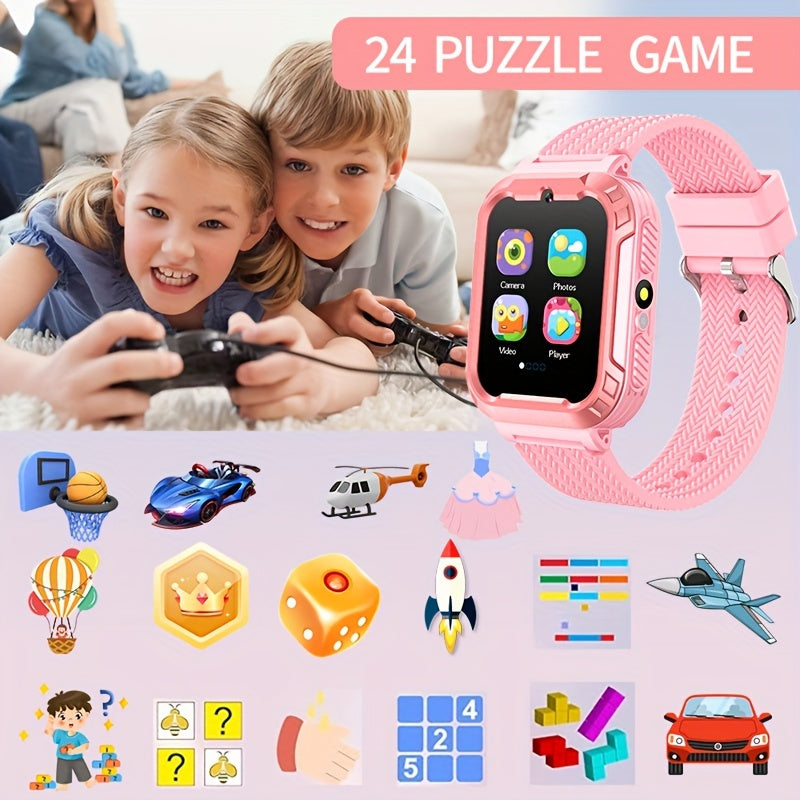 Montre éducative enfant bleue, jouet interactif en silicone, parfaite pour le développement et le jeu.