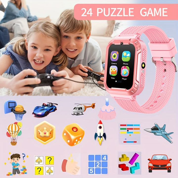 Montre éducative enfant bleue, jouet interactif en silicone, parfaite pour le développement et le jeu.