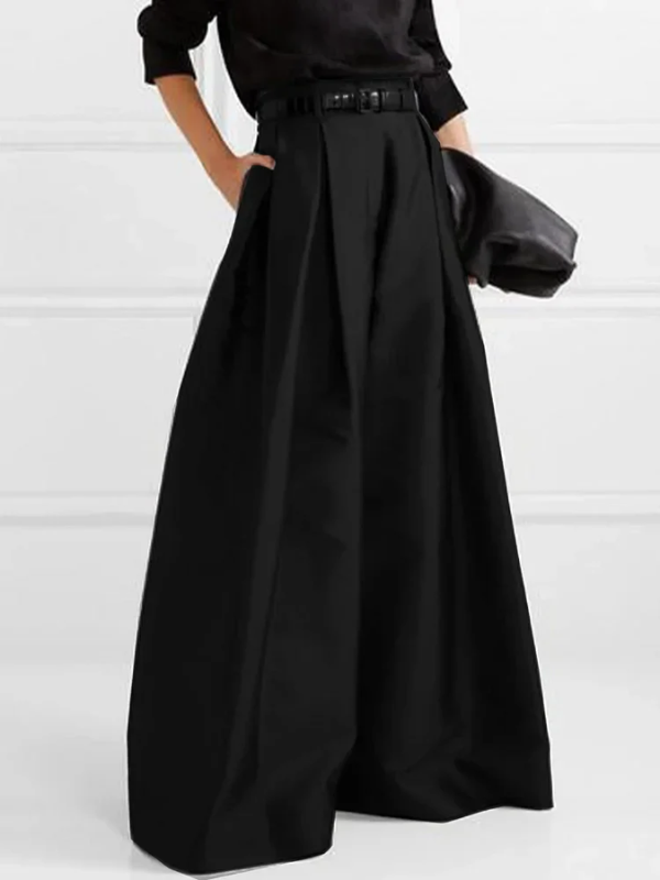 Pantalon femme plissé taille haute jambe large. Confort et élégance fluide, idéal pour un look chic d'automne.